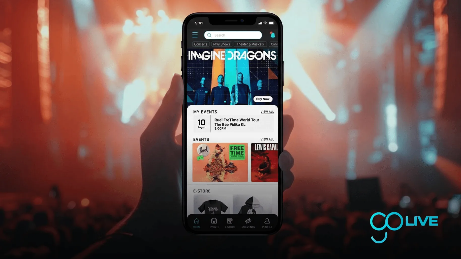 GoLive event ticketing and discovery mobile app by Advisory Apps